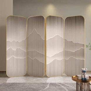 轻奢金属屏风折叠移动隔断墙客厅卧室现代简约办公室酒店装 饰遮挡