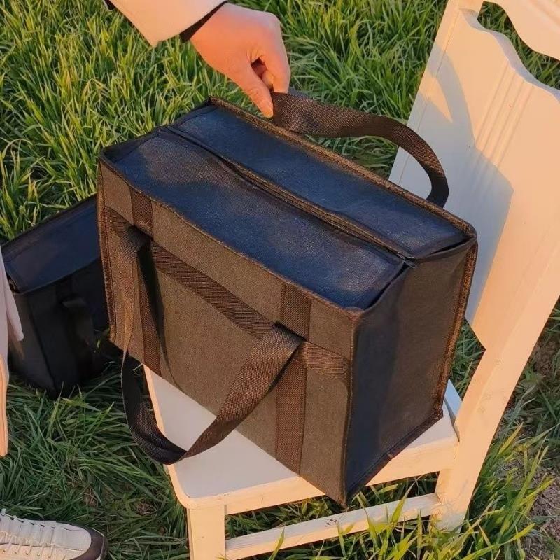 手提包维修收纳黑帆布耐磨加厚工具包横款学生包大容量特厚耐用