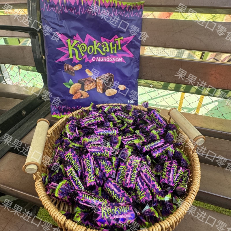 KPOKAHT俄罗斯进口KDV紫皮糖坚果夹心过年礼糖结婚喜庆年货糖果