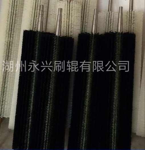 供应尼龙清洗刷 木地板抛光刷研磨毛刷辊 钢带缠绕滚动毛刷