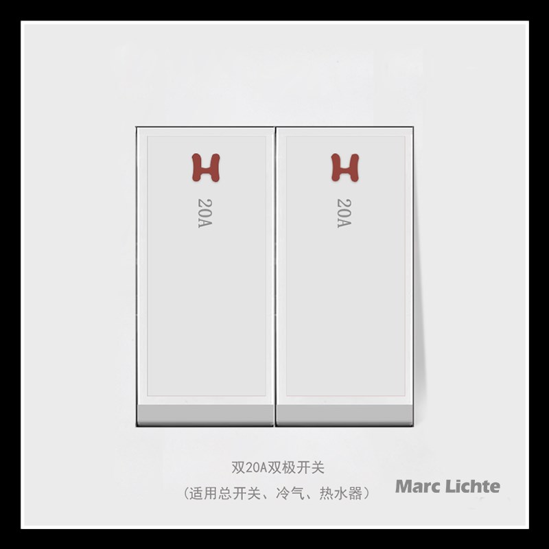 86型25a热水器空调冷气20a曲架开F关大功率45a双断双极大电流开关