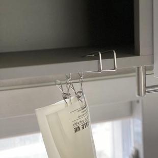 免打孔不锈钢夹子柜门挂钩厨房手套收纳夹抹布海绵擦夹隔板用挂架