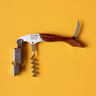 发达星期四 花梨木柄折叠不锈钢开瓶器