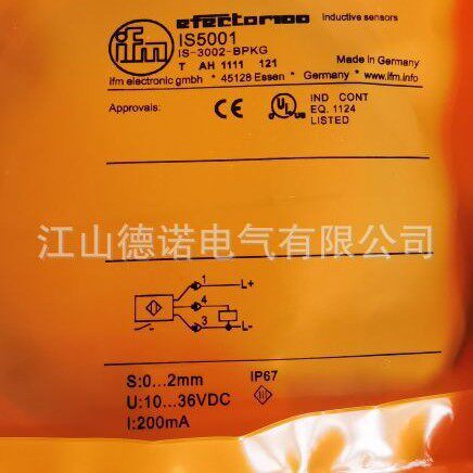 全新销售易福门接近开关IS5001 IS5001 IS5003 IS5005 IS5004