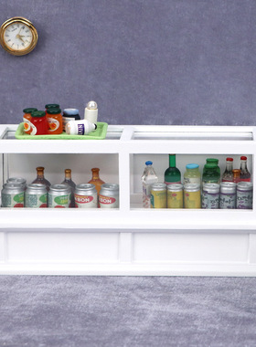 1:12娃娃屋dollhouse迷你家具商场商店微场景摆件白色柜子展示柜