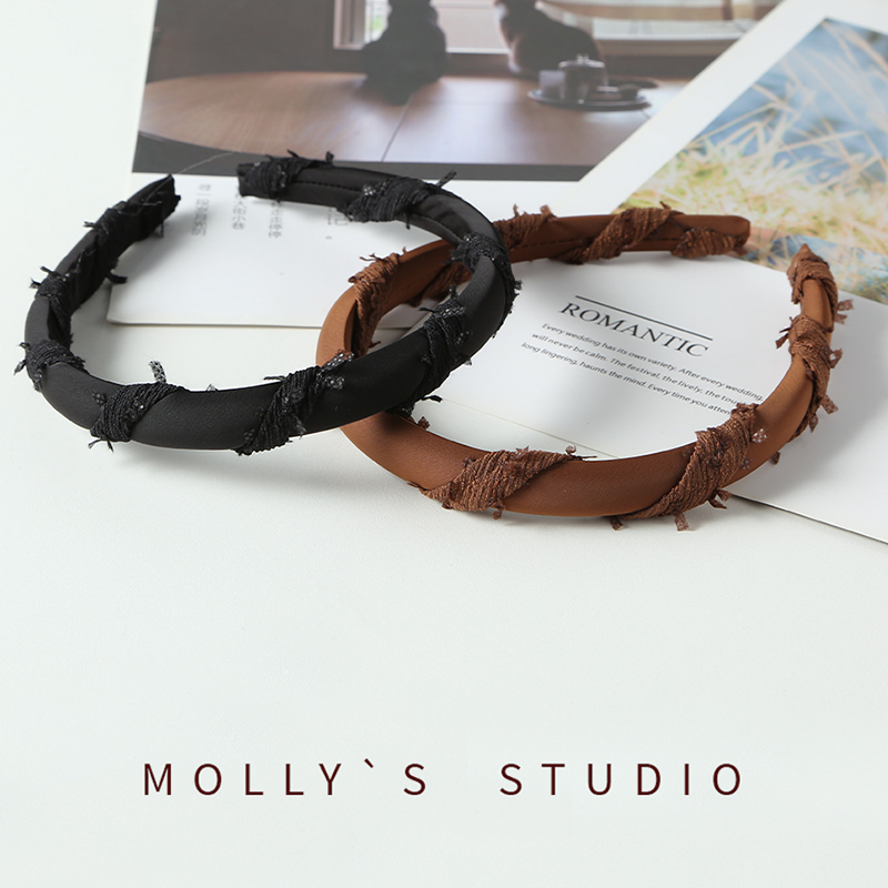 2024新款简约气质布艺缠绕细边发箍网红少女高级感百搭发饰头饰