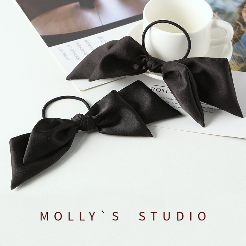 明星同款高级感黑色立体蝴蝶结发绳气质甜美高弹力耐用橡皮筋头绳