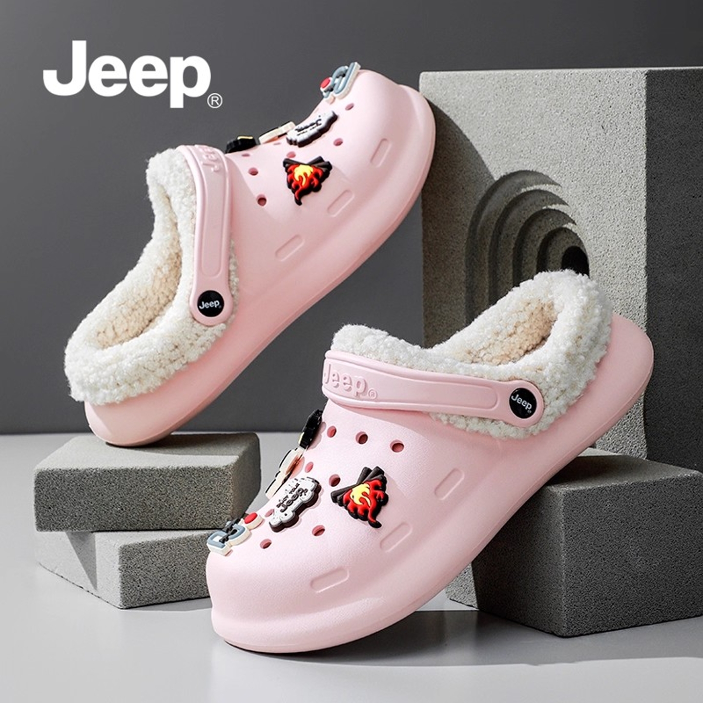 【明星同款】JEEP加绒洞洞鞋女款