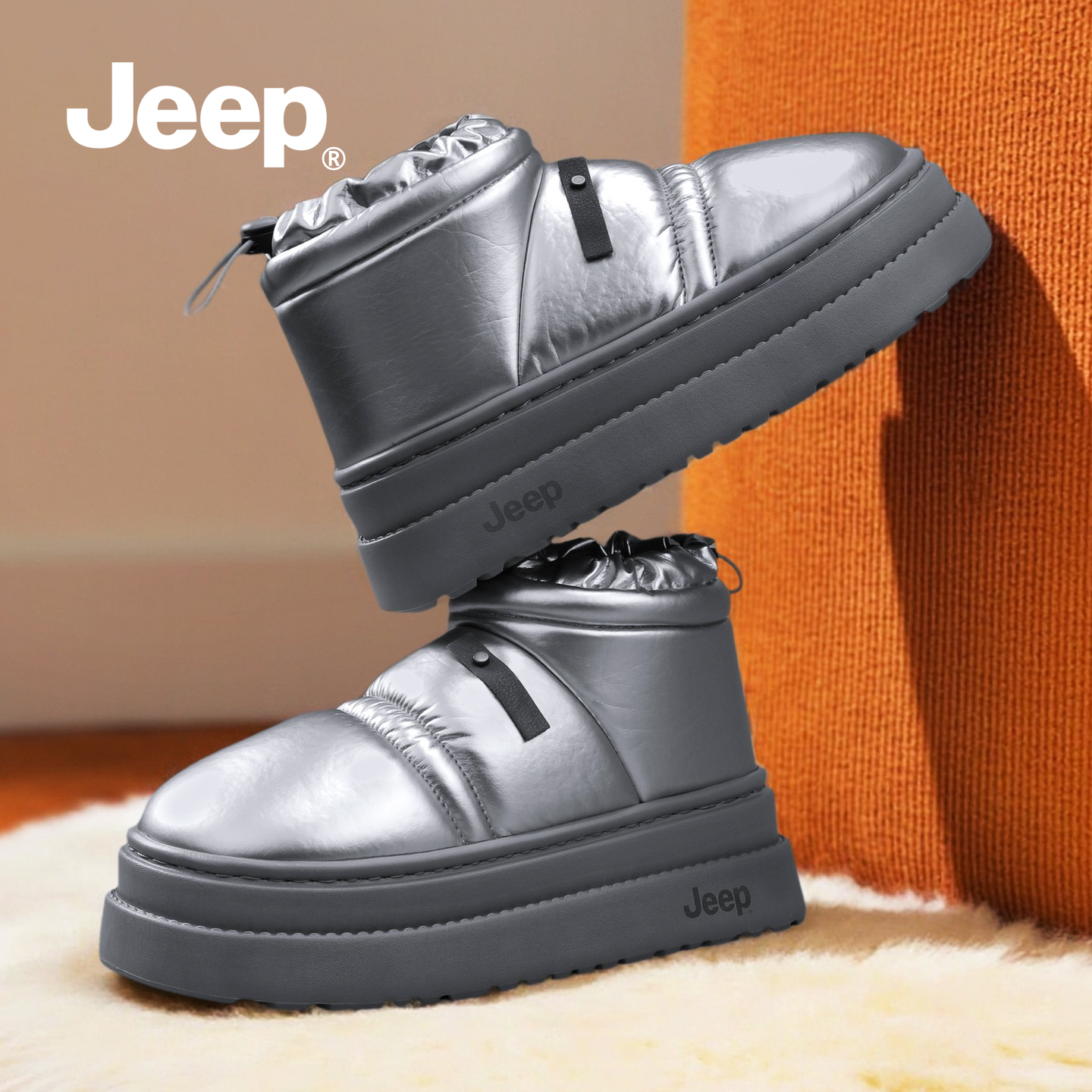 【明星同款】JEEP加绒雪地靴男款