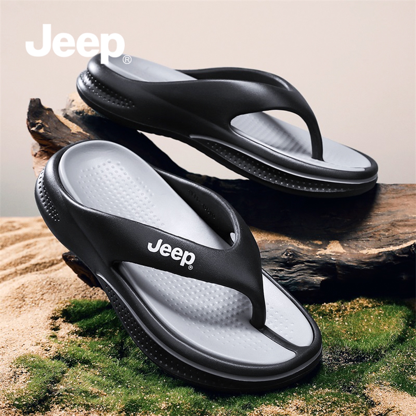 【明星同款】JEEP吉普夏季人字拖