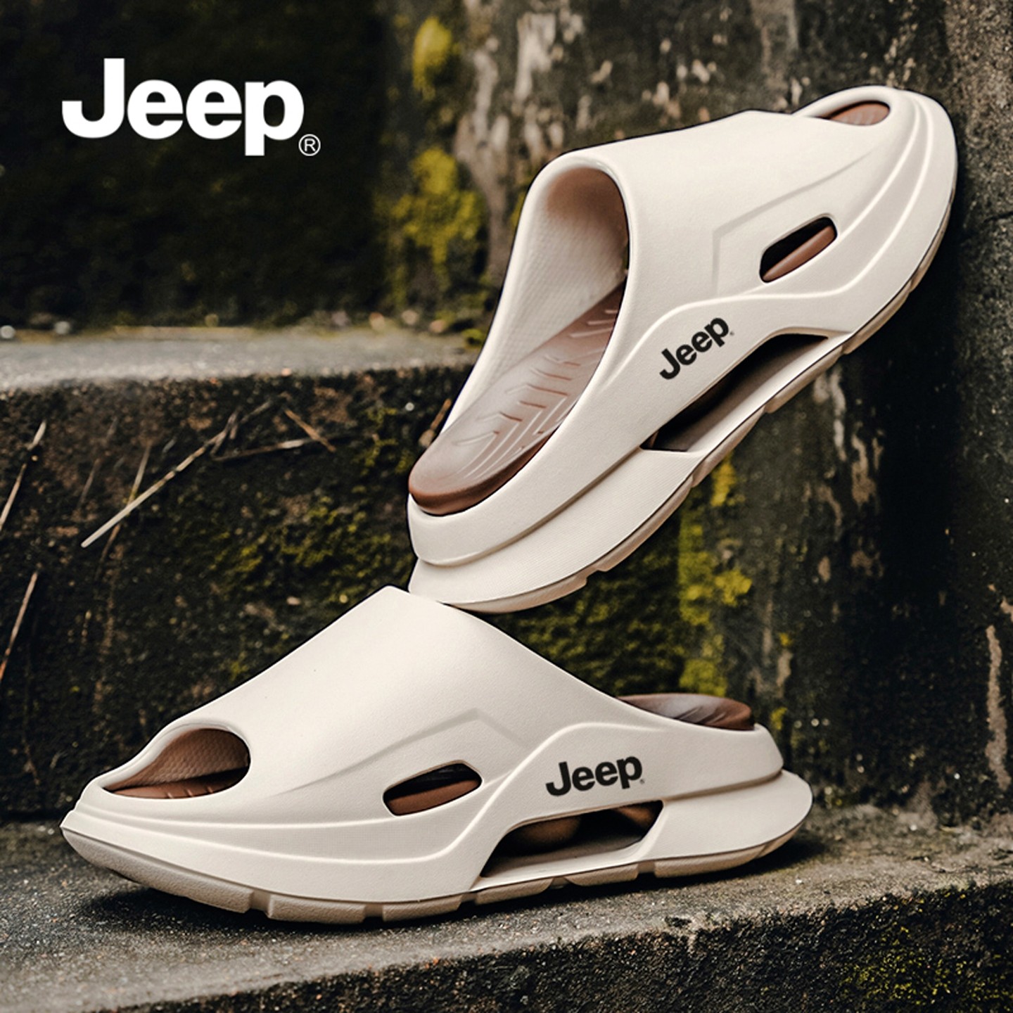 JEEP吉普拖鞋男冬外穿2025新款男士厚底沙滩鞋男款夏户外运动凉拖