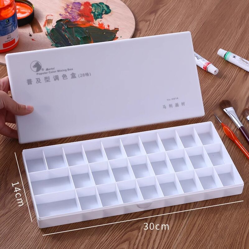 马利颜料调色盒美术专用颜料盒初学者水粉丙烯绘画保湿调色盘H013