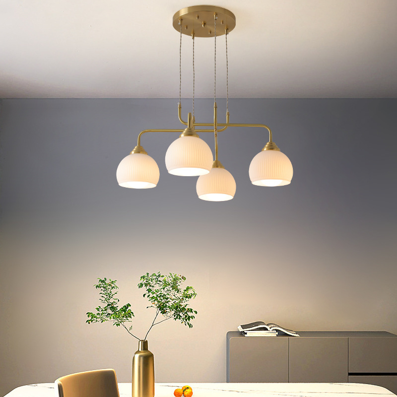 2023新款全铜吊灯现代简约设计师创意个性北欧装饰温馨客厅主灯具