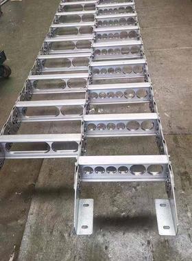 TLTL全封闭钢制孔坦链打式电穿线镀锌金属拖链桥缆克式外开钢铝拖