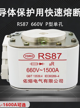 佑熔电气RS87 500V/660V/690V 1250A1400A1500A1600A快速熔断器aR