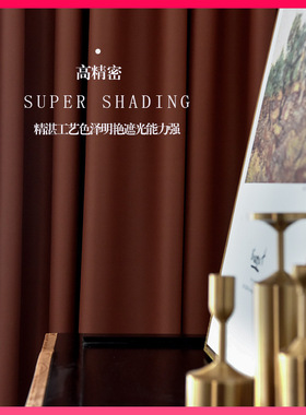 ?高密度遮光紫色窗帘2024新款流行客厅卧室现代简约隔热加厚