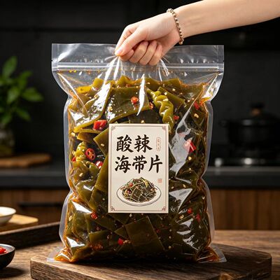 买一发二】特大袋酸辣海带片酸辣海带厚片海带低脂开袋即食下饭菜
