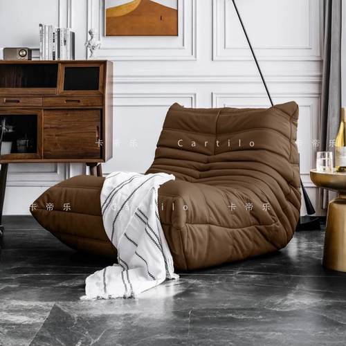 togo毛毛虫轻奢真皮沙发