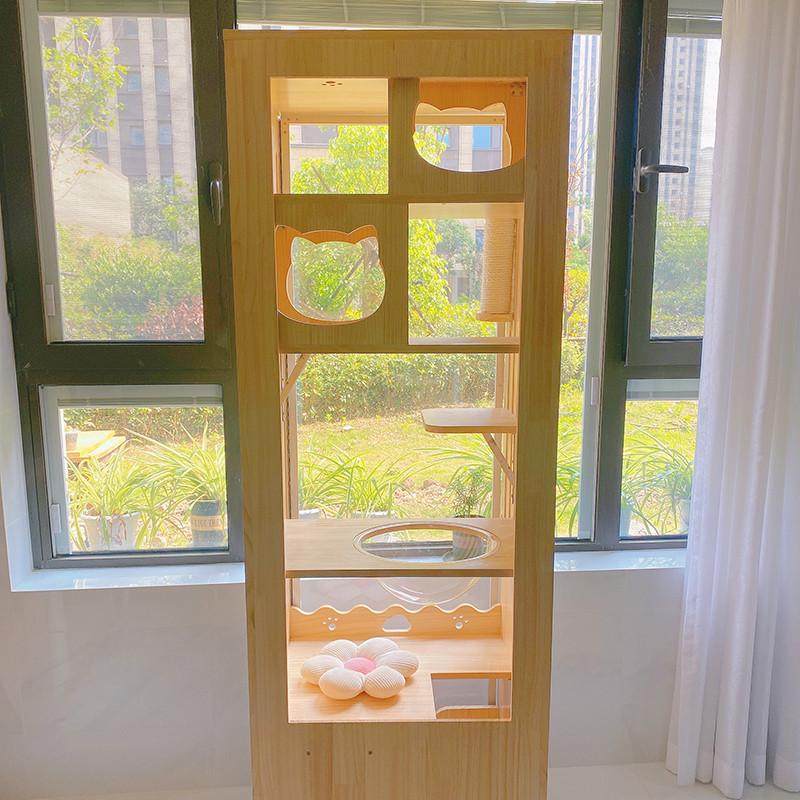 不占地猫笼实木全景猫别墅猫爬架小户型家用猫柜子猫屋一体猫砂盆,宠物/宠物食品及用品,猫笼子/猫别墅,淘宝优惠券,粉丝福利购,淘宝优惠卷