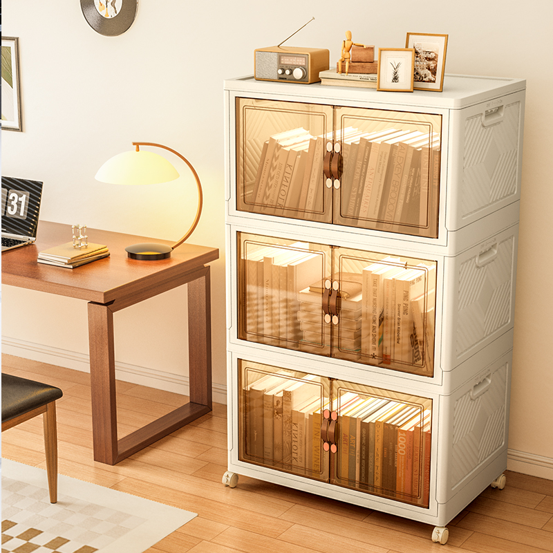 儿童防尘书柜带门移动书架置物架落地家用客厅书本收Y纳储物柜一