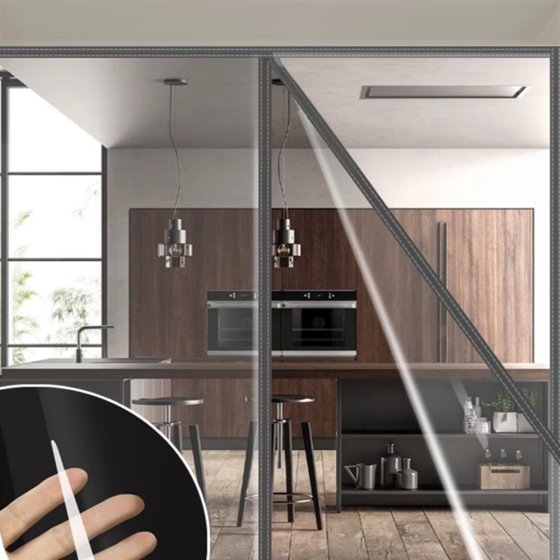 家用侧开磁吸空调门帘透明门x帘空间隔断保暖防冷气卫生间中开门