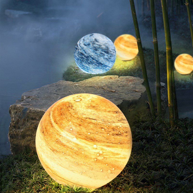 刻为太阳能草坪灯户外防水别墅庭院草地埋灯室T外派对氛围星球灯