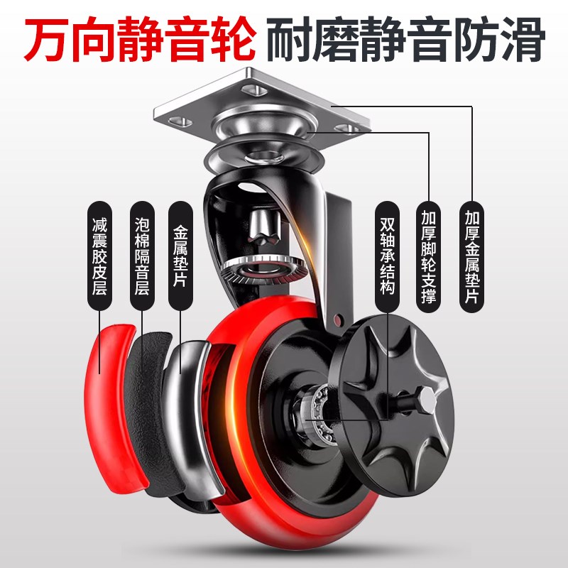 家用小手推车拉货便携搬运车轻便平板车静O音轮可折叠快递拖车