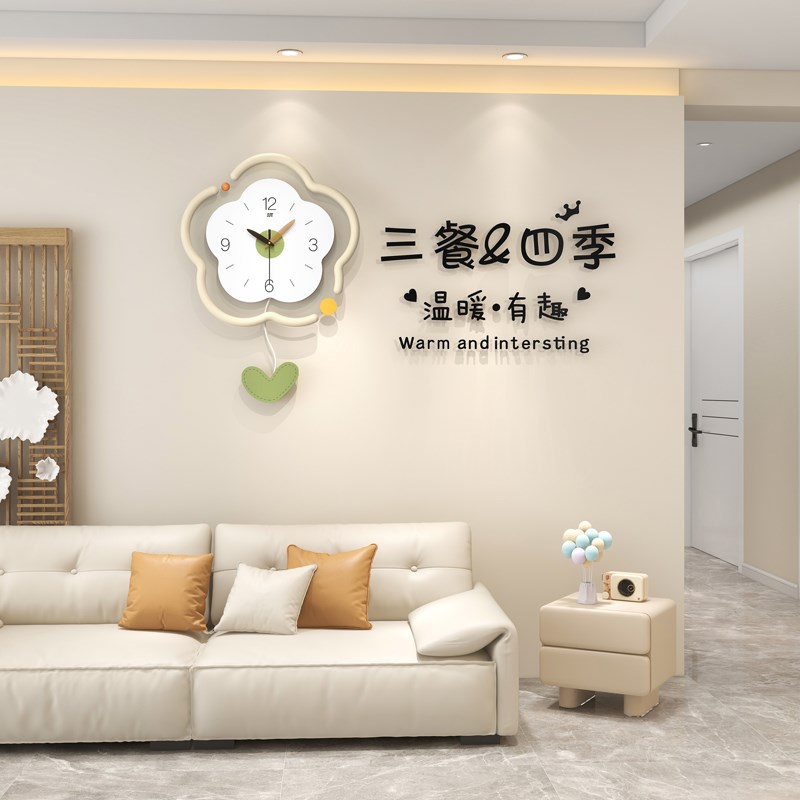 2025新款挂墙钟表客厅挂钟免打孔静音家J用时尚装饰简约高级感时