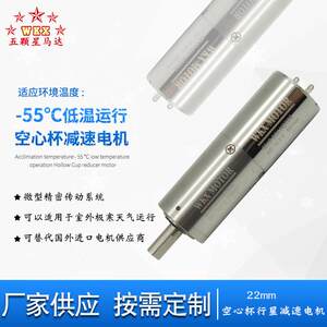 22mm直流空心杯减速电机 12V长寿命大力矩电机国产化替代