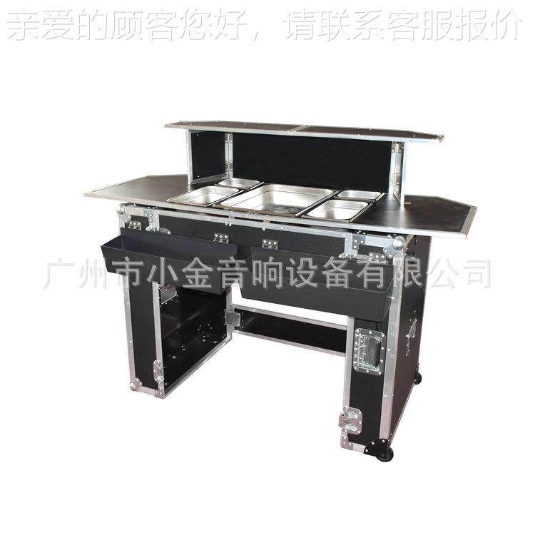 移动活动餐吧 铝合金航空箱折叠酒桌 航空箱吧台