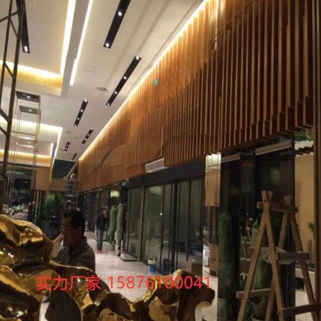 速发学校幕墙管木栅方原幼儿园吊顶彩色方通格色走廊天花白色管