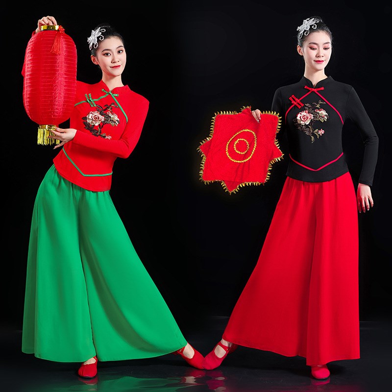 速发新款秧蹈服民族服装 古典秧歌服装中国风套装 舞歌服广场舞演