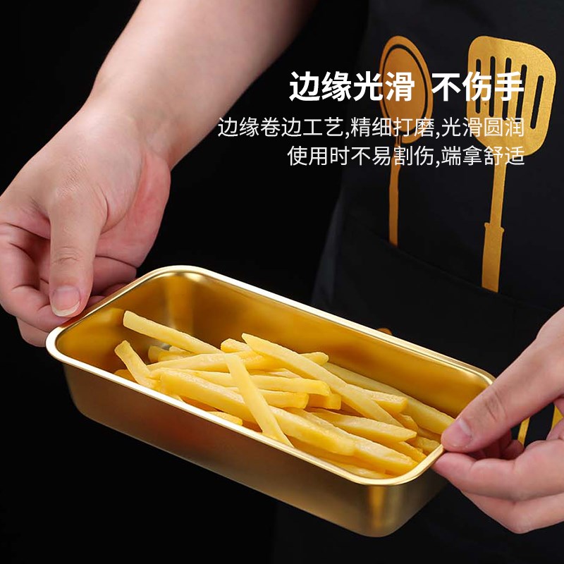 速发04韩式盒锈钢调料碟味碟小色双格酱料碟金吃盘不子烤肉店餐盒