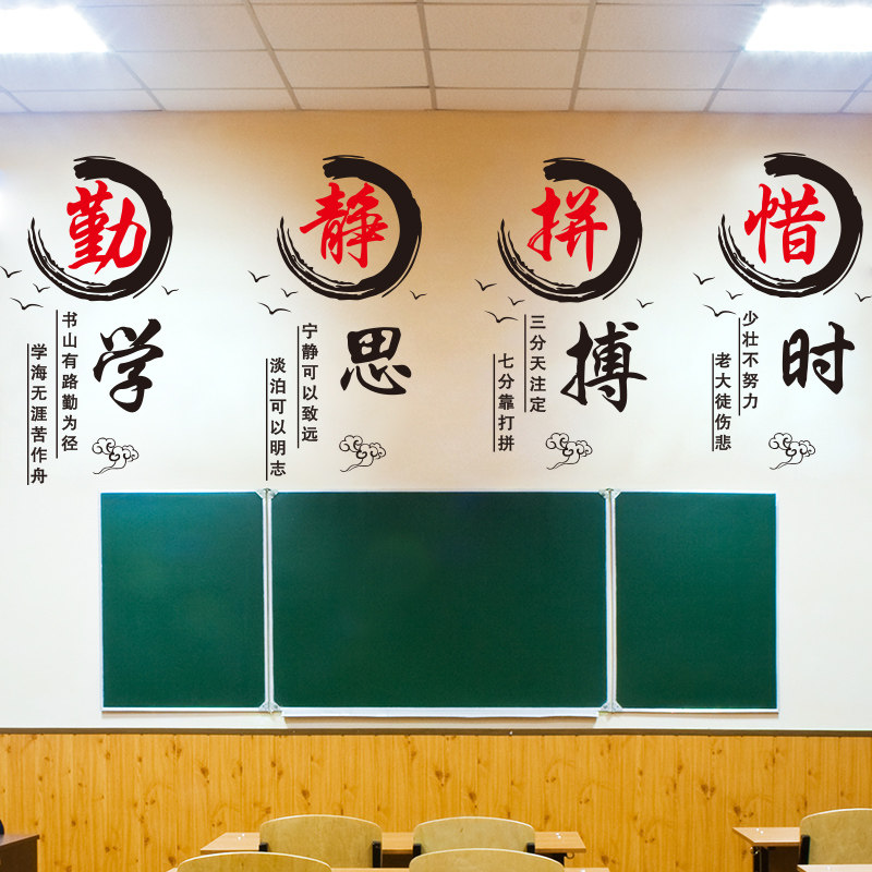 速发励志墙贴学校班级标化墙装饰教黑布置贴纸室板上方文语激励辅