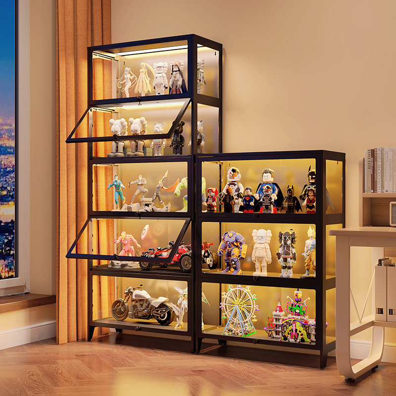 速发展示柜玻璃透明防尘展示架摆件模型收纳娃娃柜子