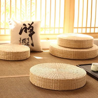 夏季透气草编居家蒲团坐垫打坐圆形草垫子禅修日式打坐垫禅修垫