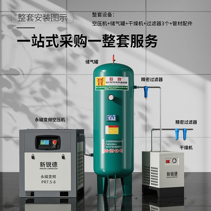新锐德螺杆式空压机永磁变频p工业螺杆压缩机气泵7.5/11/15/22kw