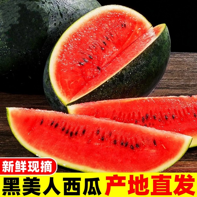 新鲜黑美人西瓜新鲜水果应季甜品种5-10斤产地直发黑籽红肉包甜,水产肉类/新鲜蔬果/熟食,西瓜,淘宝优惠券,粉丝福利购,淘宝优惠卷