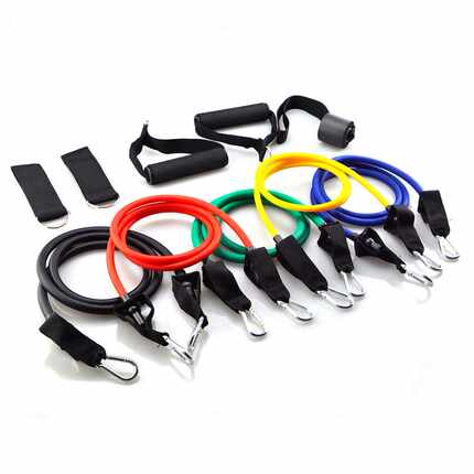 推荐11pcsset Resistance Band Latex Elastic Pull Rope Home Gy