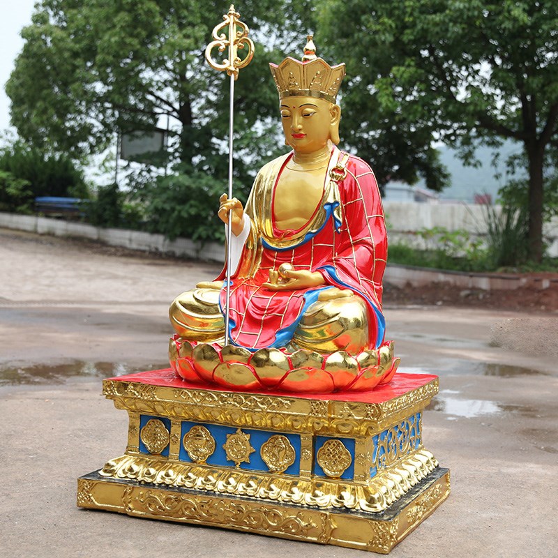 好货寺庙地藏王佛像地藏王 供奉九华山地藏王神像摆件 1米3金刚台
