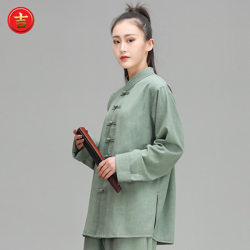 好货2025新款太极服女式春秋长袖长裤宽松版中国风男太极拳表演练