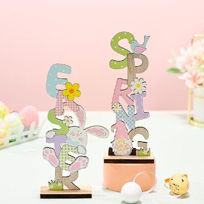 好货Wooden Easter Ornament Spring Easter Decor For Home Rabb