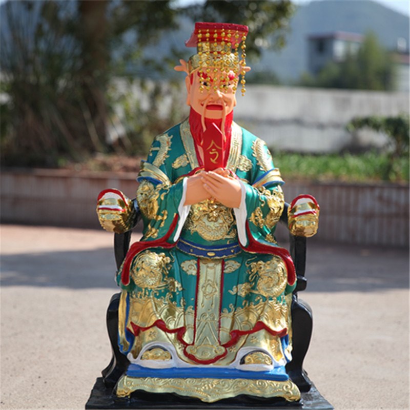 好货厂家直销树脂四海龙 王鎏金彩绘东海龙王 青色龙王爷88cm龙王