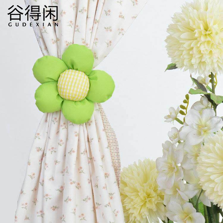 极速韩版窗帘装饰配件小饰品布艺向日葵绑带固定扣扎束带收拢绑绳