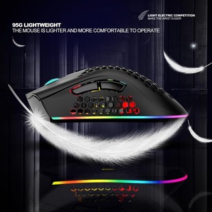 Wireless Mouse  RGB Adjustable Backlit Honeycomb USB Optical
