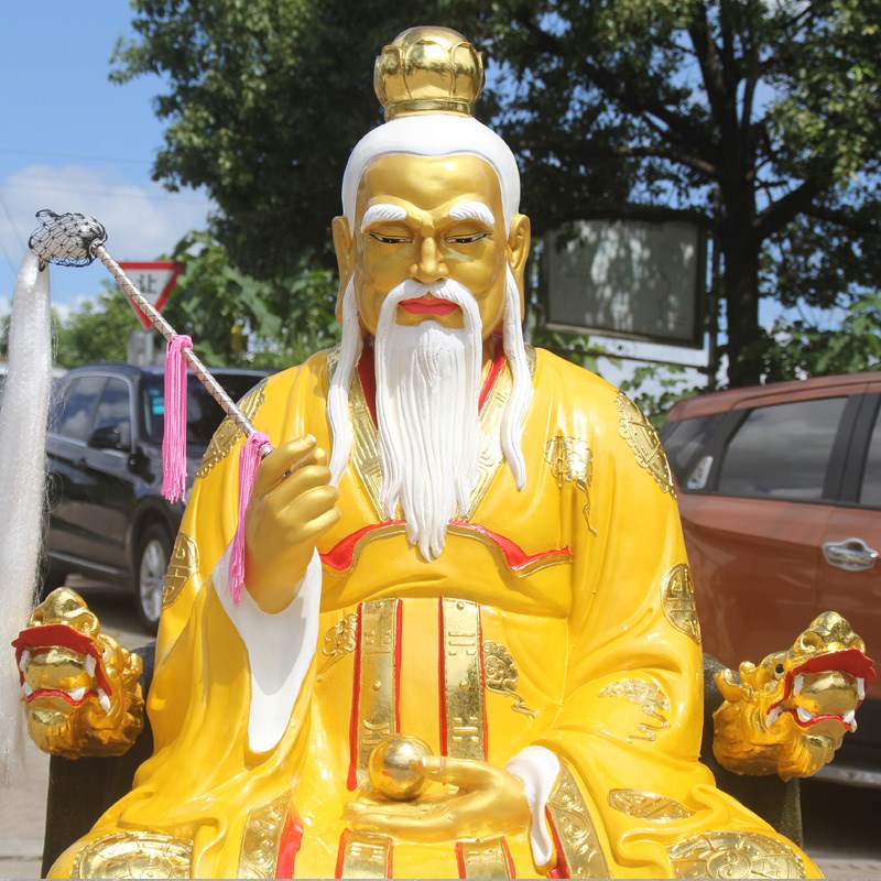 好货黄衣太上老君 元始灵宝天尊 树脂佛像神 三清殿寺庙1米3老君