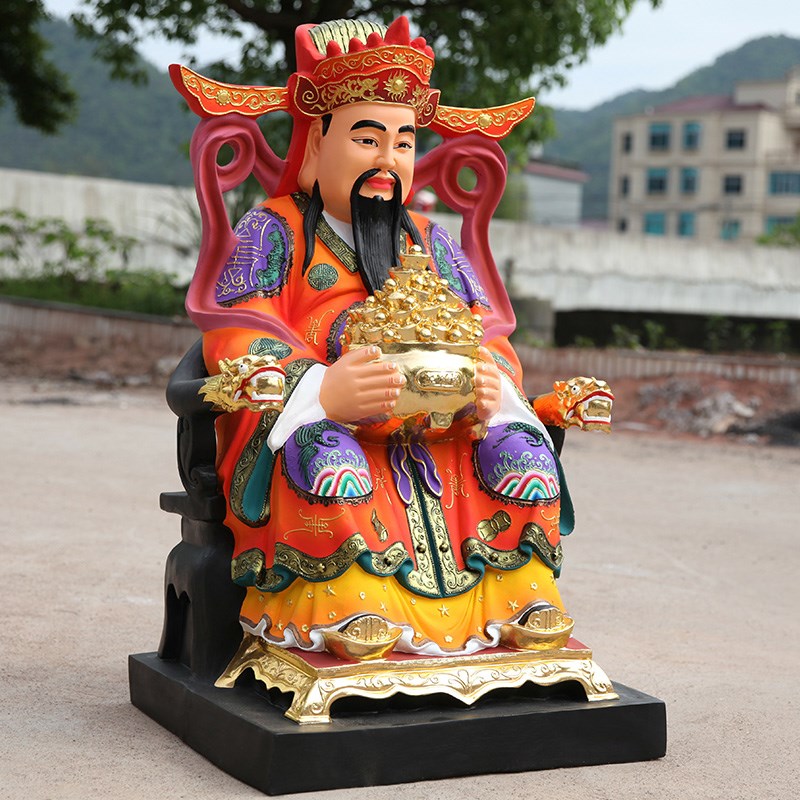 好货寺庙大型佛像1米1财神红衣招财神像招文财神爷摆件树脂佛佛像