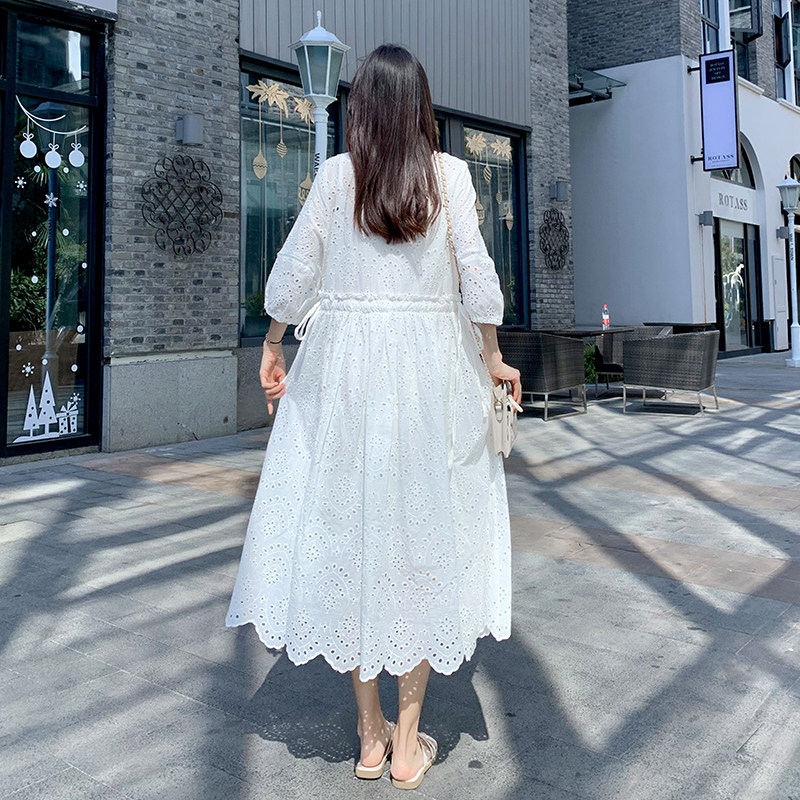 好货孕妇连衣裙2025春季长款蕾丝仙女时尚潮春天个性洋气裙子辣妈