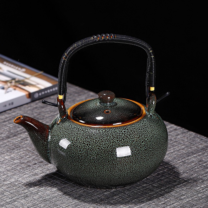 好货陶瓷复古窑变提梁壶冷水壶功夫茶具大号容量喝茶壶家用泡茶器