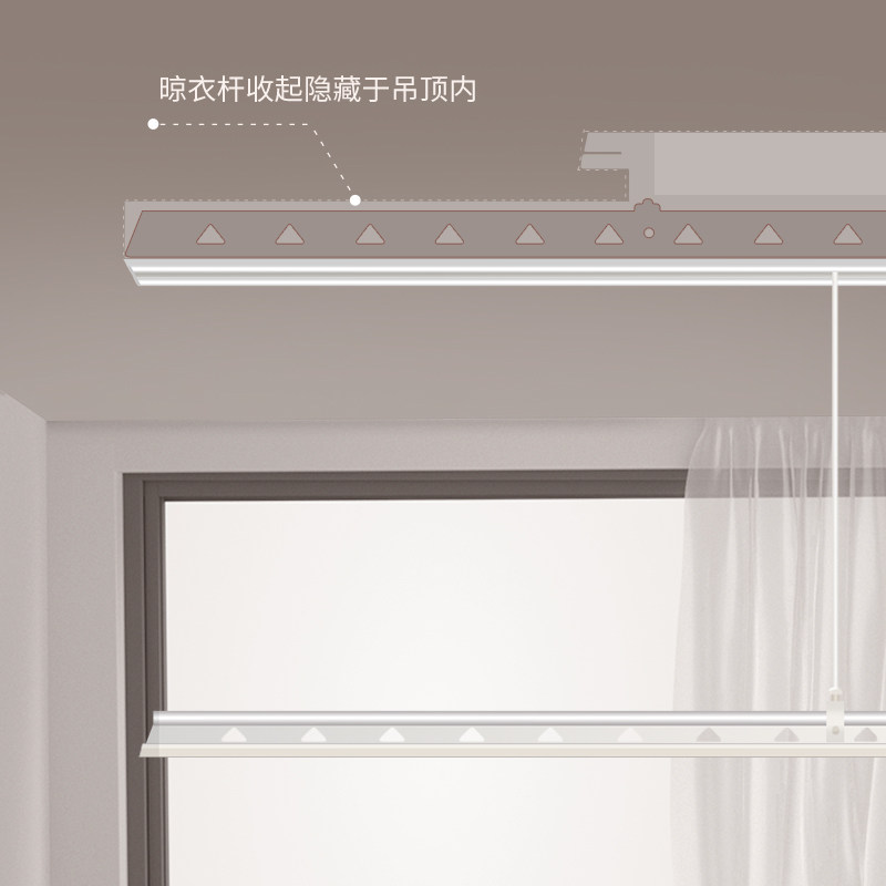 好货隐形电动晾衣架阳台吊顶隐藏暗装嵌入式自动升降伸缩智能凉晒